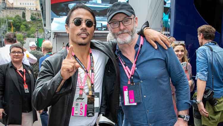 Chef Salt Bae (Nusret Gokce) dan aktor Liam Cunningham nonton balapan Formula 1 di GP Monaco. Marc Piasecki / WireImage