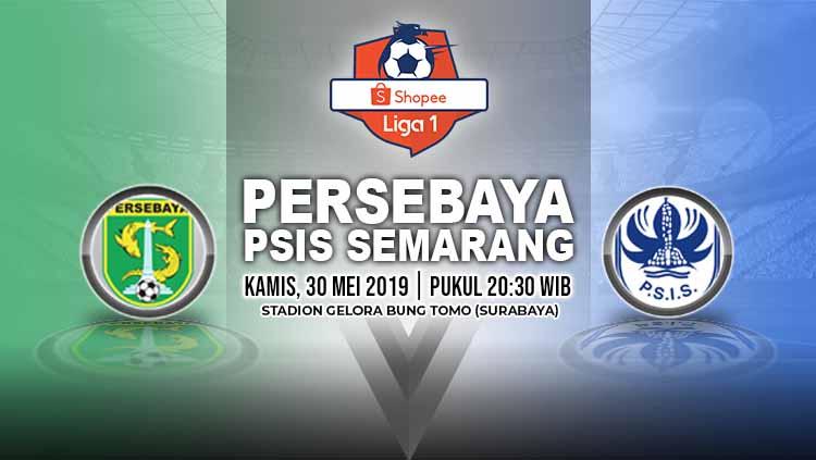 Pertandingan Persebaya Surabaya vs PSIS Semarang. Grafis: Yanto/Indosport.com