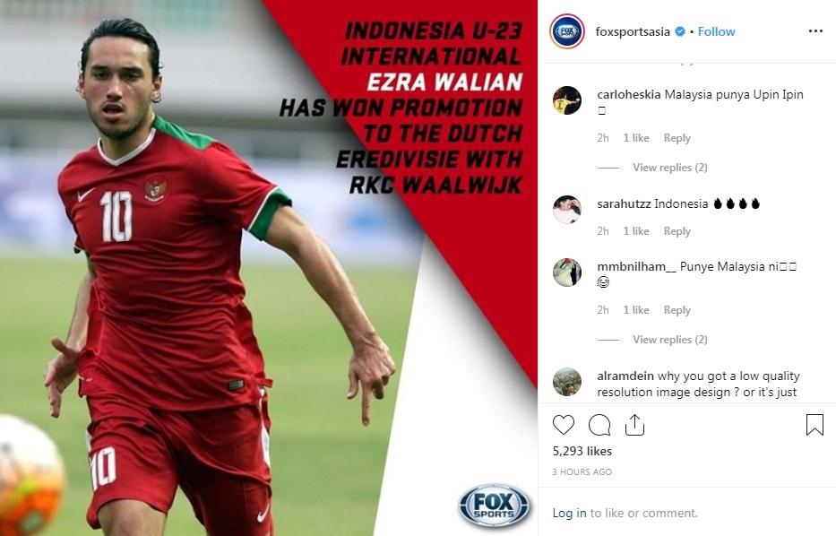 Netizen klaim Ezra Walian milik Malaysia Copyright: Instagram/@foxsportsasia