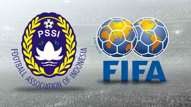 Logo PSSI dan FIFA - INDOSPORT
