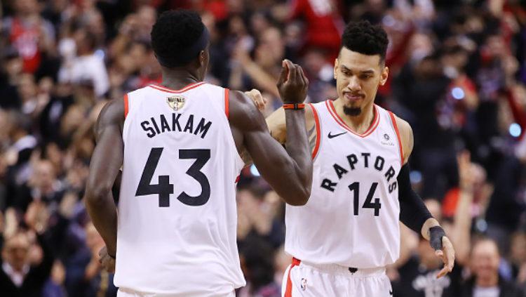 Danny Green (kanan), pemain Toronto Raptors yang turut andil mengantarkan timnya juara NBA 2019.