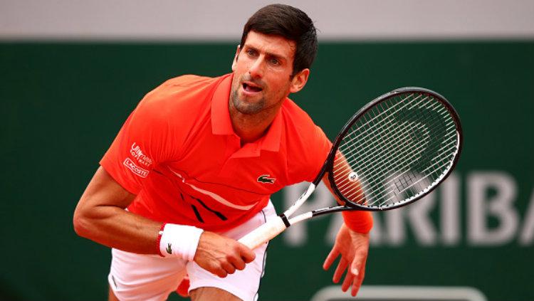 Novak Djokovic di hari kelima Prancis Terbuka 2019 melawan Henri Laaksonen.