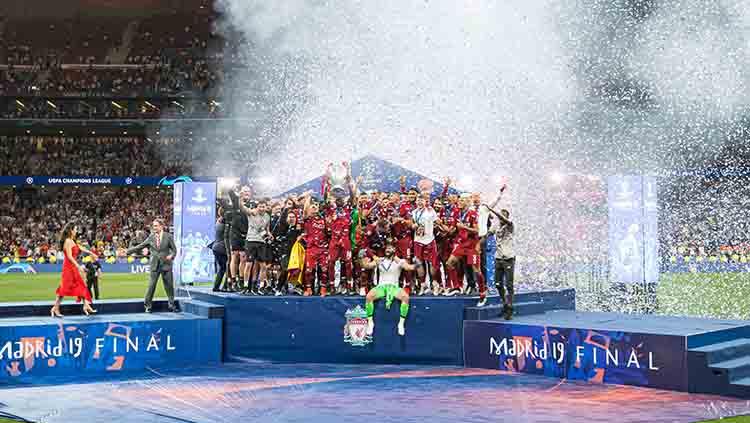 Kemeriahan di acara pesta kemenangan Liverpool sebagai juara Liga Champions. TF-Images/Getty Images
