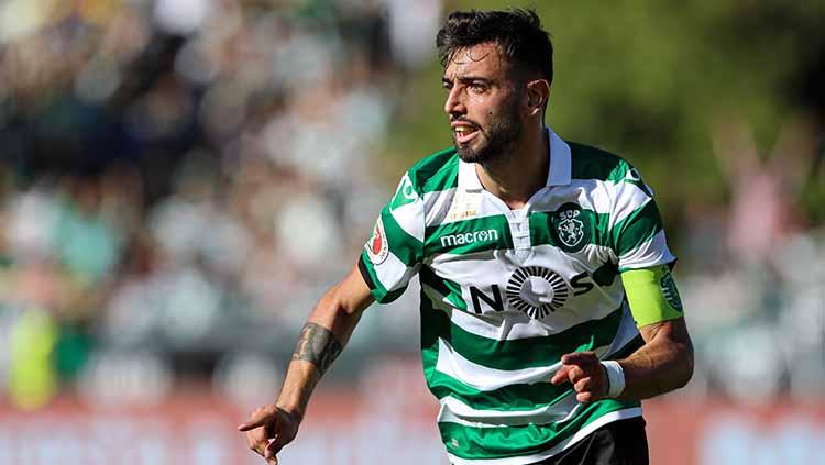 Pemain Sporting CP, Bruno Fernandes pada pertandingan sepak bola antara Sporting CP vs FC Porto di Piala Portugal Placard 2018-2019. Foto: David Martins/SOPA Images/LightRocket via Getty Images