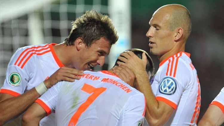 Arjen Robben, Mario Mandzukic dan Franck Ribery. Foto: squawka - INDOSPORT