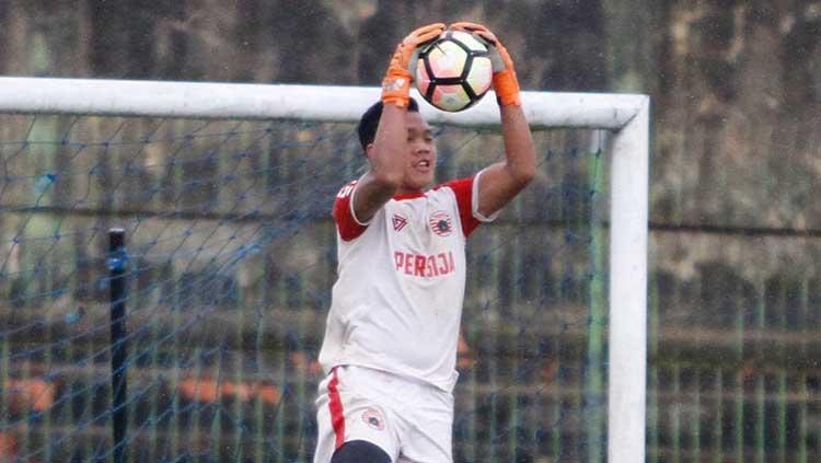 Kiper muda Persija Jakarta, Risky Sudirman dipinjamkan ke klub Liga 2 PSPS Riau. - INDOSPORT