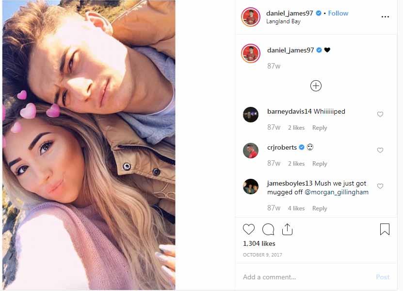 Daniel James dan kekasihnya. Copyright: daniel_james97