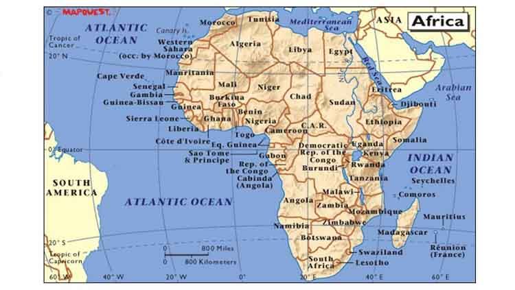 Peta benua Afrika Copyright: Pinterest