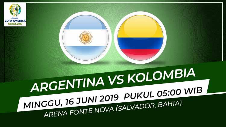 Pertandingan Argentina vs Kolombia. Grafis: Eli/Indosport.com