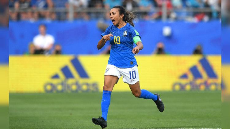 Lewat Piala Dunia Wanita 2019, Marta Vieira da Silva mencetak rekor yang menyamai torehan Miroslav Klose. Michael Regan/Getty Images.