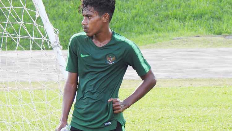 Hamsa Medari Lestaluhu saat masih menjadi andalah Fakhri Husaini di Timnas U-16.