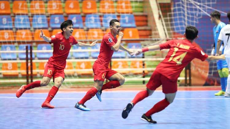 Timnas Futsal Indonesia U-20 saat berhadapan dengan Irak di Piala AFC Futsal U-20 2019, Minggu (16/06/19). Copyright: AFC.com