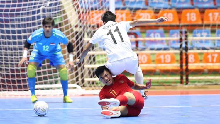 Timnas Futsal Indonesia U-20 saat berhadapan dengan Irak di Piala AFC Futsal U-20 2019, Minggu (16/06/19). Copyright: AFC.com