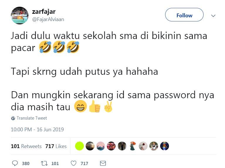 Fajar Alfian buka-bukaan kisah cintanya di Twitter. Copyright: Twitter/Fajar Alfian
