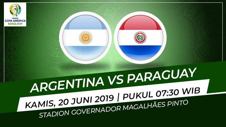 Pertandingan Argentina vs Paraguay. Grafis: Eli/Indosport.com - INDOSPORT