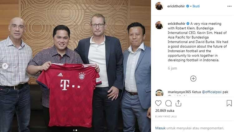 Wakil Komisaris Persib Bandung Erick Thohir bertemu perwakilan Bundesliga Jerman. Copyright: Instagram/@erickthohir