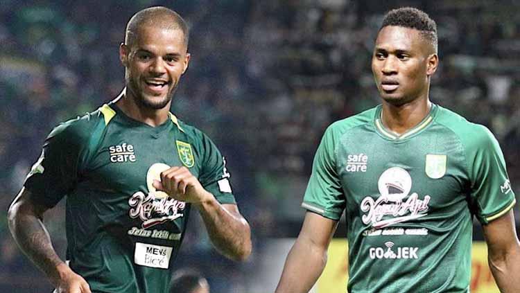 Pemain Persebaya Surabaya, David da Silva dan Amido Balde. Foto: bolaindo/liga indonesia