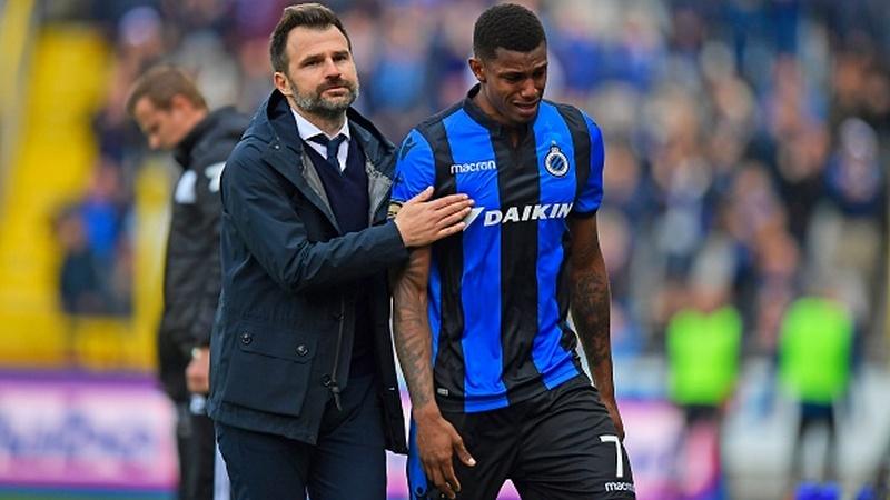 Wesley Moraes Ferreira Da Silva saat masih memperkuat Club Brugge, ditenangkan oleh pelatih Ivan Leko. Copyright: Nico Vereecken / Photonews via Getty Images