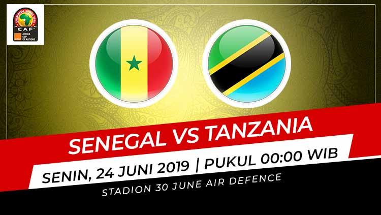 Pertandingan Senegal vs Tanzania. Grafis: Indosport.com