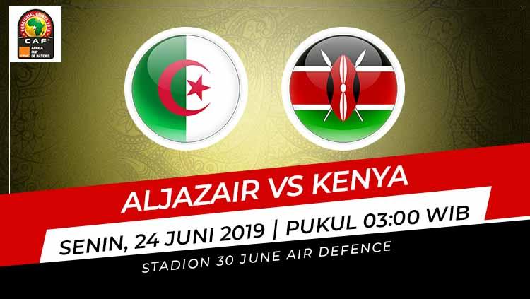 Pertandingan Aljazair vs Kenya. Grafis: Indosport.com