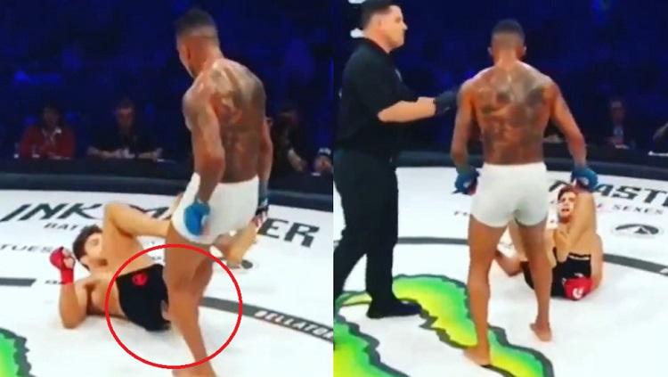 Alfie Davis menedang bokong lawannya karena kesal di Bellator 223 - INDOSPORT