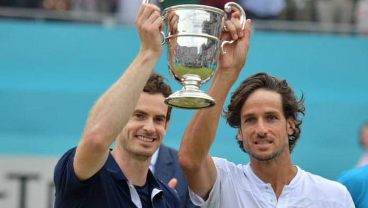 Andy Murray dan Feliciano Lopez berhasil meraih gelar juara Queen's Doubles 2019. Daniel Leal-Olivas/AFP/Getty Images - INDOSPORT