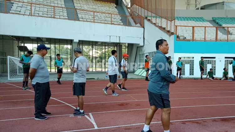 Suasana pemusatan latihan (training centre) Timnas Indonesia U-19 di Stadion Wibawa Mukti, Cikarang pada Senin (01/07/19).