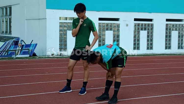 Rendy Juliansyah dan Sutan Zico saat uji fisik di pemusatan latihan (training centre) Timnas Indonesia U-19.