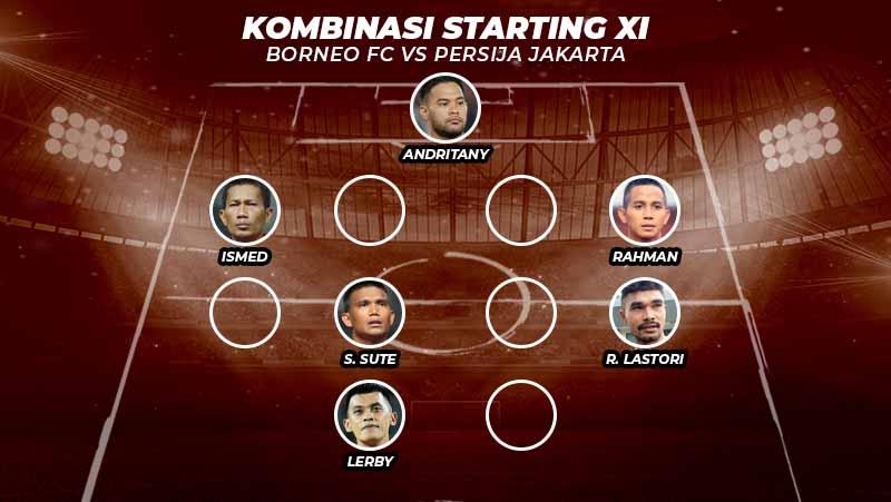 Kombinasi Starting XI Borneo FC vs Persija Jakarta.
