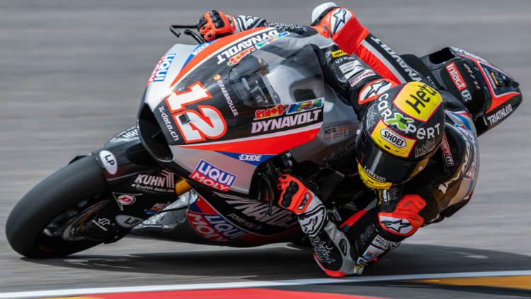 Thomas Luthi di sesi latihan bebas Moto2 Jerman 2019.