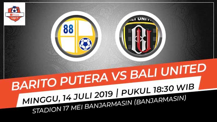 Pertandingan Barito Putera vs Bali United. Grafis: Indosport.com