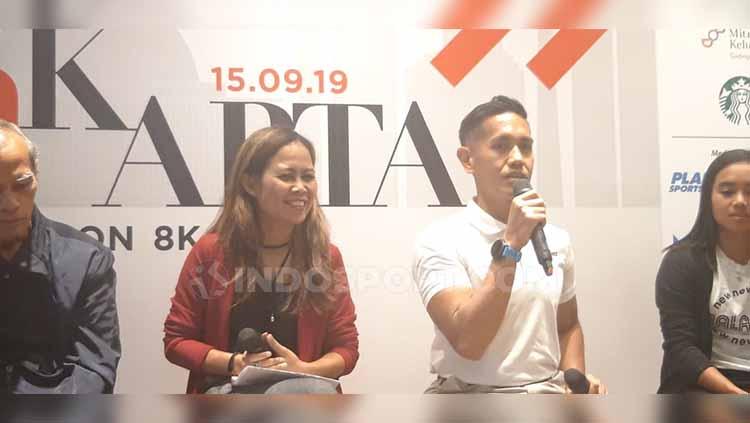 Dian Lestari (perwakilan New Balance Indonesia), Ade Sarah (Sr. Head Of Promotion MAP Active at PT MITRA ADIPERKASA TBK), reza puspo (CEO MESA), Triyaningsih (atlet pelari indonesia)
