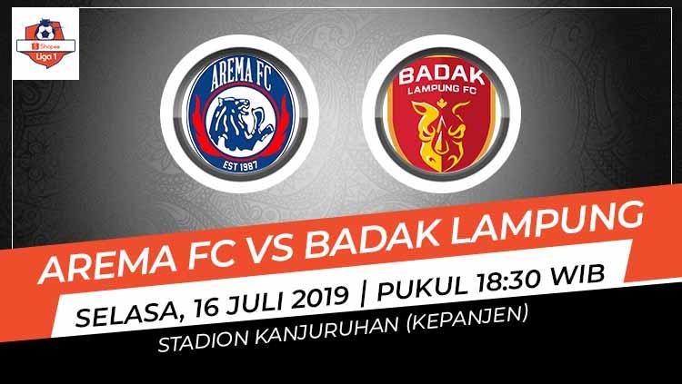 Pertandingan Arema FC vs Badak Lampung.