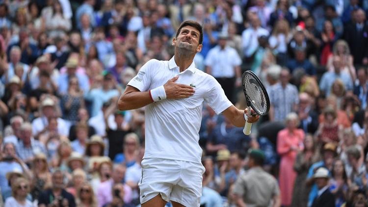 Novak Djokovic di laga final Wimbledon menghadapi Roger Federer, Senin (15/07/19) dini hari WIB.