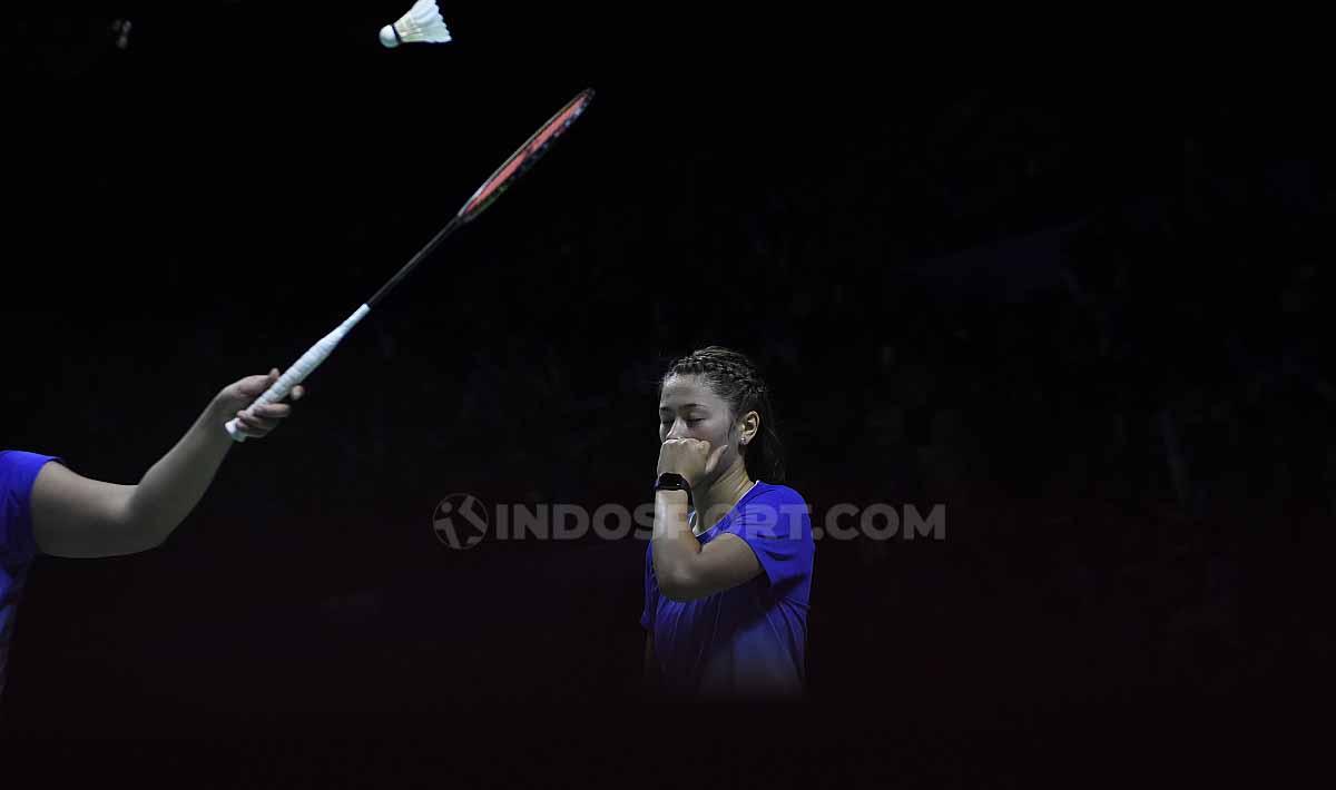 Ekspresi lesu Gronya Somerville/Setyana dikalahkan pasangan Indonesia Open 2019. Foto Herry Ibrahim/INDOSPORT