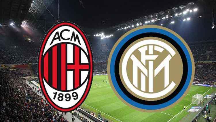 Logo AC Milan dan Inter Milan.