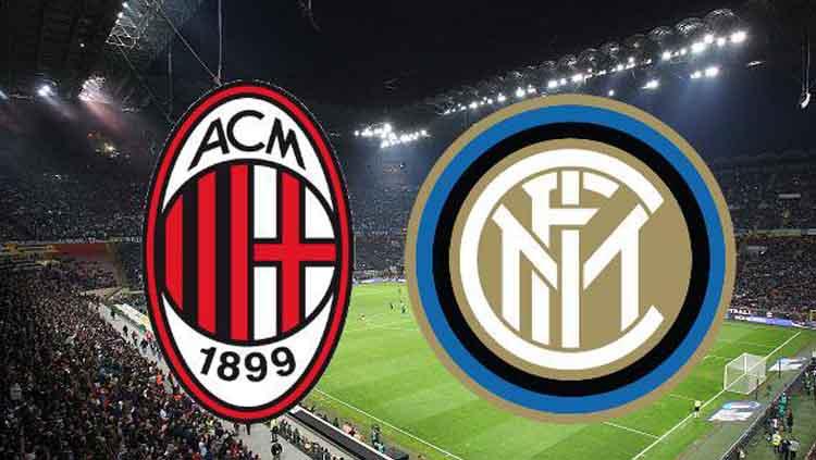 Logo AC Milan dan Inter Milan. Copyright: 101Greatgoals