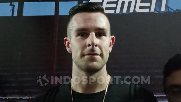 Aaron Evans, pemain PSM Makassar. Copyright: Adriyan Adirizky/INDOSPORT