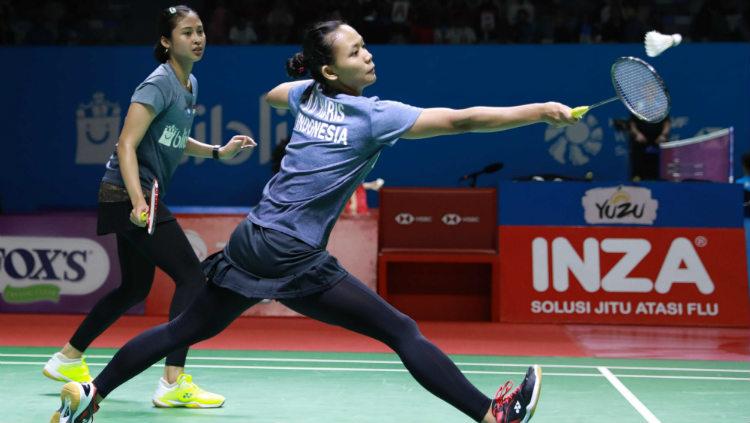 Della Destiara Haris/Rizki Amelia Pradipta melaju ke babak semifinal Indonesian Masters 2019 setelah menumbangkan wakil China. - INDOSPORT