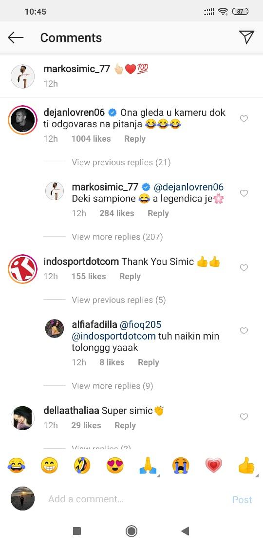 Bukti kedekatan obrolan Marko Simic dan Dejan Lovren Copyright: instagram.com/markosimic_77