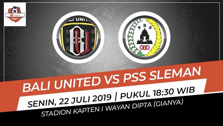 Pertandingan Bali United vs PSS Sleman.