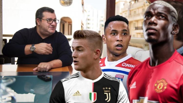 Mino Raiola dan para pemain di bawah agensinya. - INDOSPORT