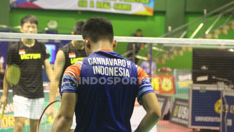 Rian Cannavaro saat turun di cabor bulutangkis ajang ASEAN Schools Games 2019.