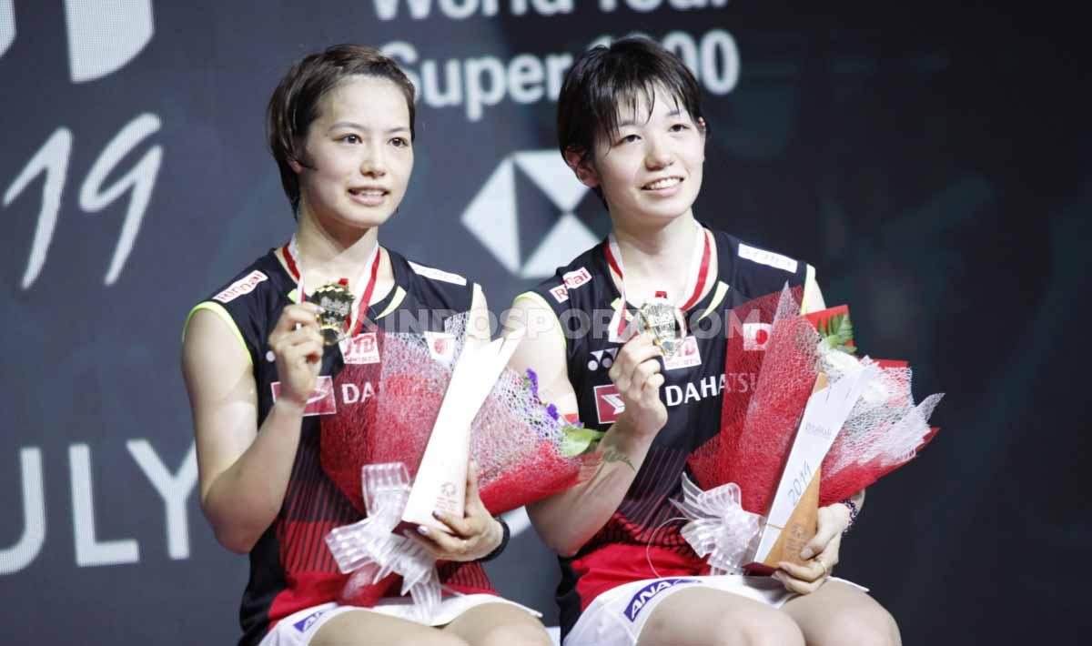 Ganda putri Jepang, Yuki Fukushima/Sayaka Hirota, mempersiapkan diri dengan serius Kejuaraan Dunia Bulutangkis 2023 karena menghadapi drawing cukup kuat. Foto: Herry Ibrahim/INDOSPORT