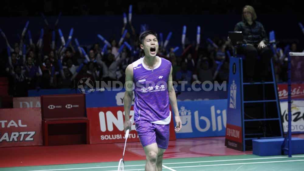 Begini aksi gemas Chou Tien Chen, pebulu tangkis tunggal putra asal Chinese Taipei menyapa penggemar Tanah Air, jelang gelaran Indonesia Masters 2022.
