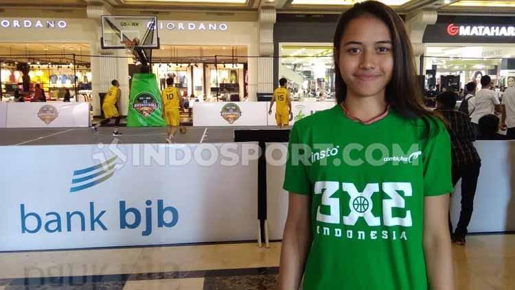 Pebasket putri Indonesia yang ikut di Piala Dunia Basket 3x3, Dewa Ayu Made Sriartha Kusuma saat ditemui di IBL Gojek 3x3 seri Yogyakarta, Minggu (21-07-19) di Jogja City Mall.