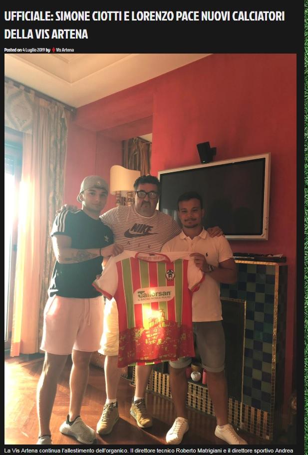 pemain Kelahiran Bandung, Lorenzo Pace saat diperkenalkan klub Italia Copyright: artenacalcio.it/