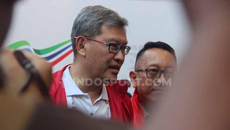 Chairman ASSC Ong Kim Soon saat memberi keterangan pers terkait pelaksanaan ASEAN Schools Games 2019