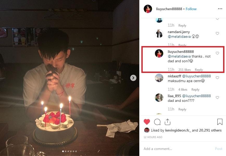Liu Yuchen mendapatkan ucapan ulang tahun dari Melati Daeva Oktavianti Copyright: Instagram/liuyuchen88888
