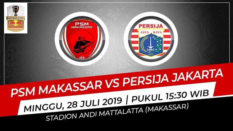 Pertandingan PSM Makassar vs Persija Jakarta.